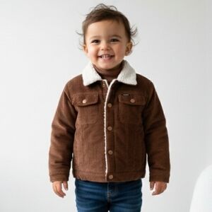 NWT Volcom Toddler Brown Corduroy Jacket | Sherpa Lined | Size 3T